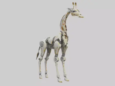 Robot version of a giraffe model Low-poly 3D model