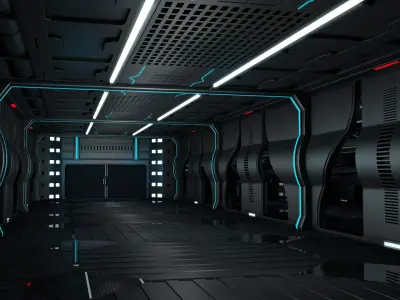 Sci Fi Corridor Interior 3D model 3