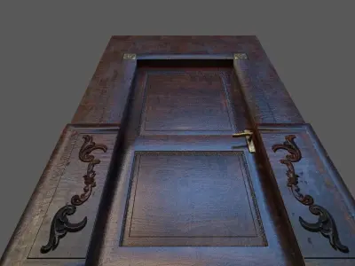 Old Wood Door Low-poly 3D model order
