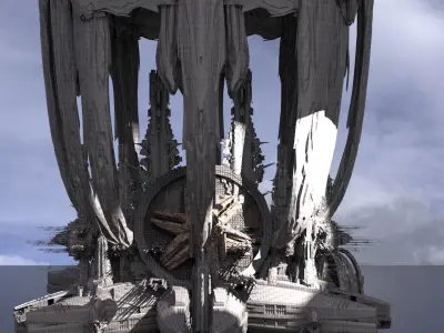 Sci Fi Wraith Satellite City Towers 4  3D model