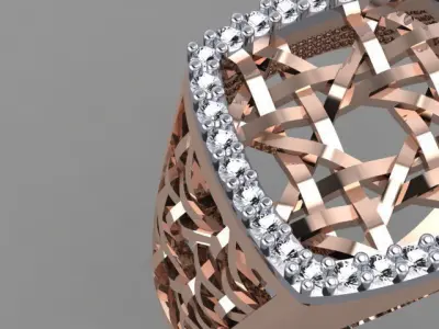 ring-best rose gold ring with diamonds 3D print model