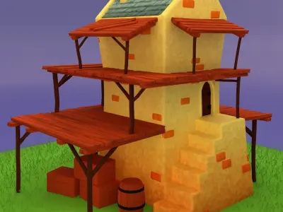 Collection of Stylized Buildings 3D Model Pack