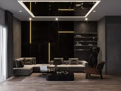 Modern living room scene interior  3D model