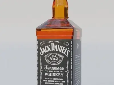 Jack Daniels Bottle Free low-poly 3D model