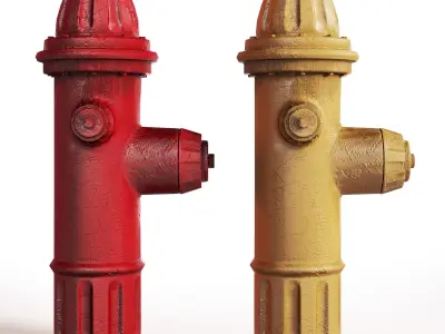 Hydrant low-poly pbr model Low-poly 3D model
