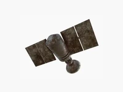 Satellite D11 Destroyed - SciFi Space Design Low-poly 3D model