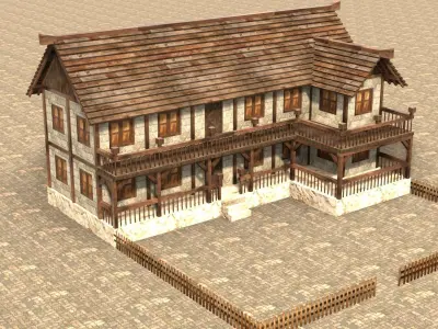 Medieval house fifteen 20 Low-poly 3D model