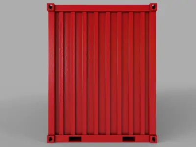 Red Shipping Container PBR Low-Poly Game Ready 3D model Low-poly 3D model