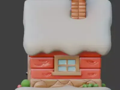 Santa Claus North Pole Cabin 3D Model Low-poly 3D model