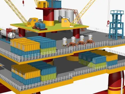Industrial Oil Platform 3D model