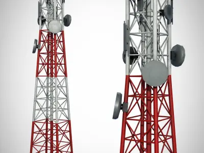 Signal Tower Low-poly 3D model buy