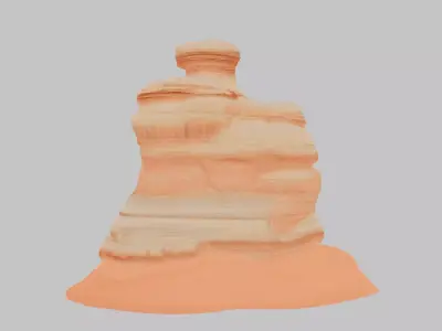 A Stepped Plateau Low-poly 3D model