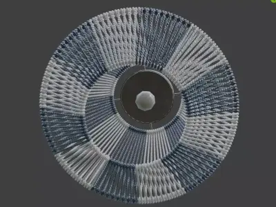 Flush Mount Ceiling Light with Woven Paper Rope Shade Chandelier Low-poly 3D model
