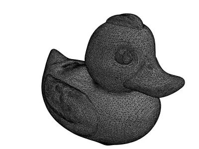 Glossy Black Rubber Duck 3D Model Low-poly 3D model