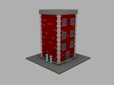 Low Poly Urban Building 1 Low-poly 3D model