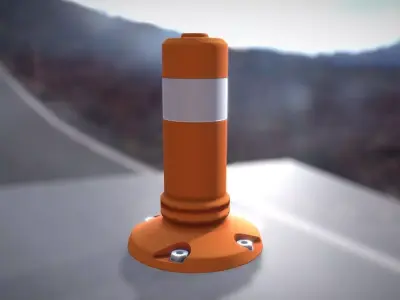 Traffic Delineator Flexipoller 300mm low-poly Low-poly 3D model