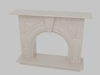  Elegant Decor on a Fireplace Mantel Free 3D model