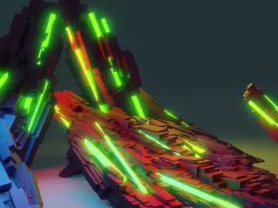 big ligthy rocks Low-poly 3D model