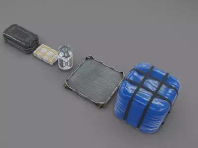 SciFi Containers Low-poly 3D model purchase