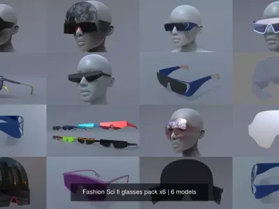 Fashion Sci fi glasses pack x6