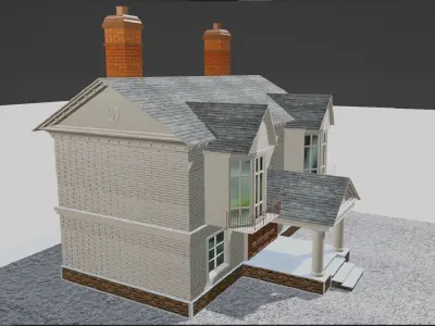  HOUSE EXTERIOR Low-poly 3D model