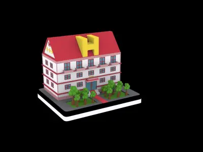 Hotels low poly pack Low-poly 3D model