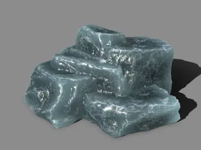 Rock Set piece of Low-poly 3D model
