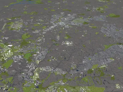 Charlotte 50x50km City Map 3D model