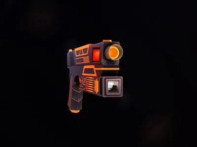 Sci-fi Glock 47-57 Low-poly 3D model