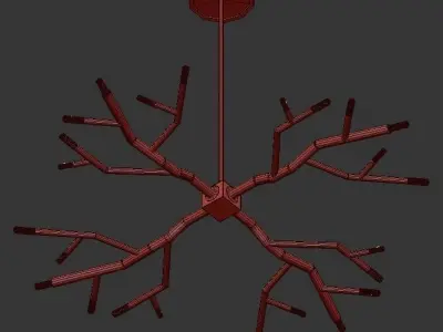 RAMEAU modern chandelier with branches hanging from ceiling 3D model
