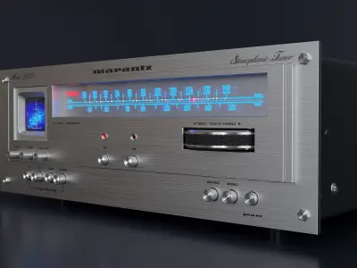 vintage stereo hi-fi tuner 3D model