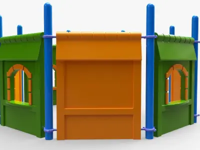 Kids outdoor playground 01 3D model
