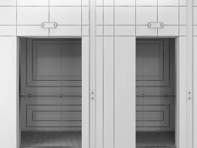 Elevator with interior 1 3D model