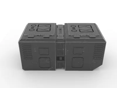 Sci Fi crate for army staff Low-poly 3D model
