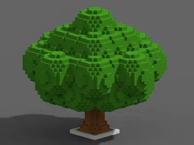 Tree Voxel - 9 Low-poly 3D model