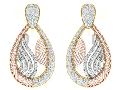 Women Pendant Earring Sets 3dm STL OBJ FBX Renders Details 3D print model 5