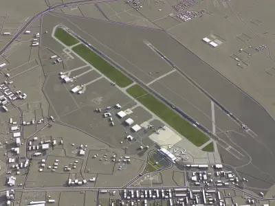 Ulaanbaatar - Chinggis Khan Airport - UBN Low-poly 3D model