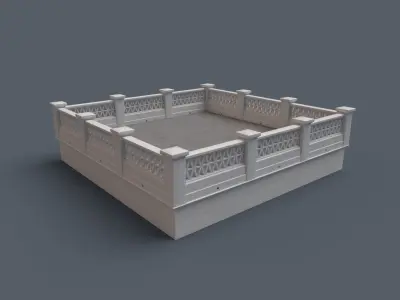 Mediterranean bricks fences 3D model