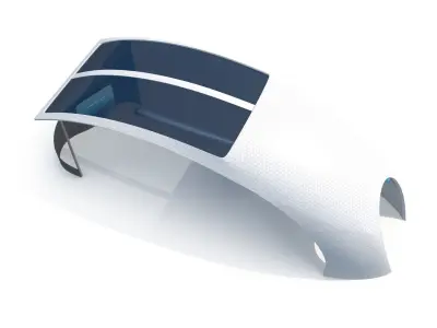 Futuristic Bus Stop Low-poly 3D model