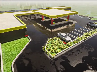 Petrol Station Gas Station Low-poly 3D model