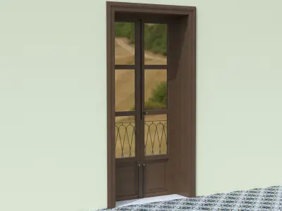 Door window and Italian balcony  3D model