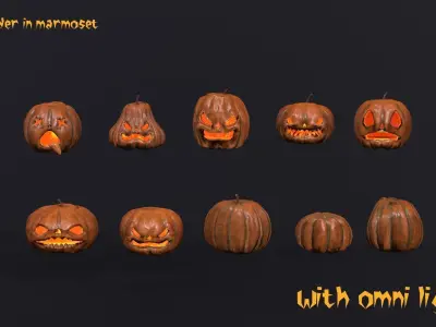Halloween pack Low-poly 3D model