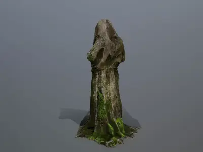 old statue  Low-poly 3D model