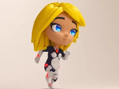 Sci-fi girl character rigged 3D model