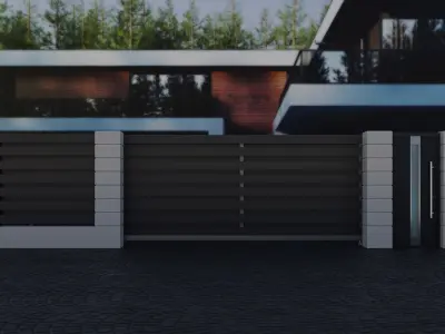 Modern Fence 3D model