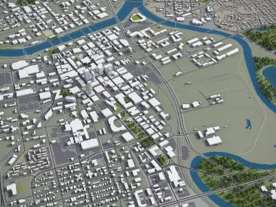 Des Moines  Low-poly 3D model
