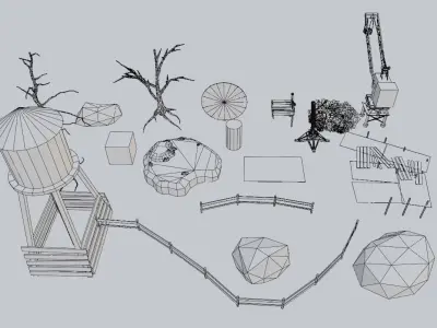 WarZone Environment Bundle Low-poly 3D model