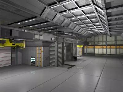 Shuttle Bay Low-poly 3D model