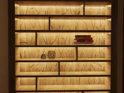 Wood wall shelving unit Free 3D model