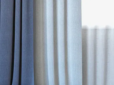 Curtains 45 Curtains with Tulle Backhausen Treccia 3D model